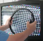 CRT monitor being degaussed