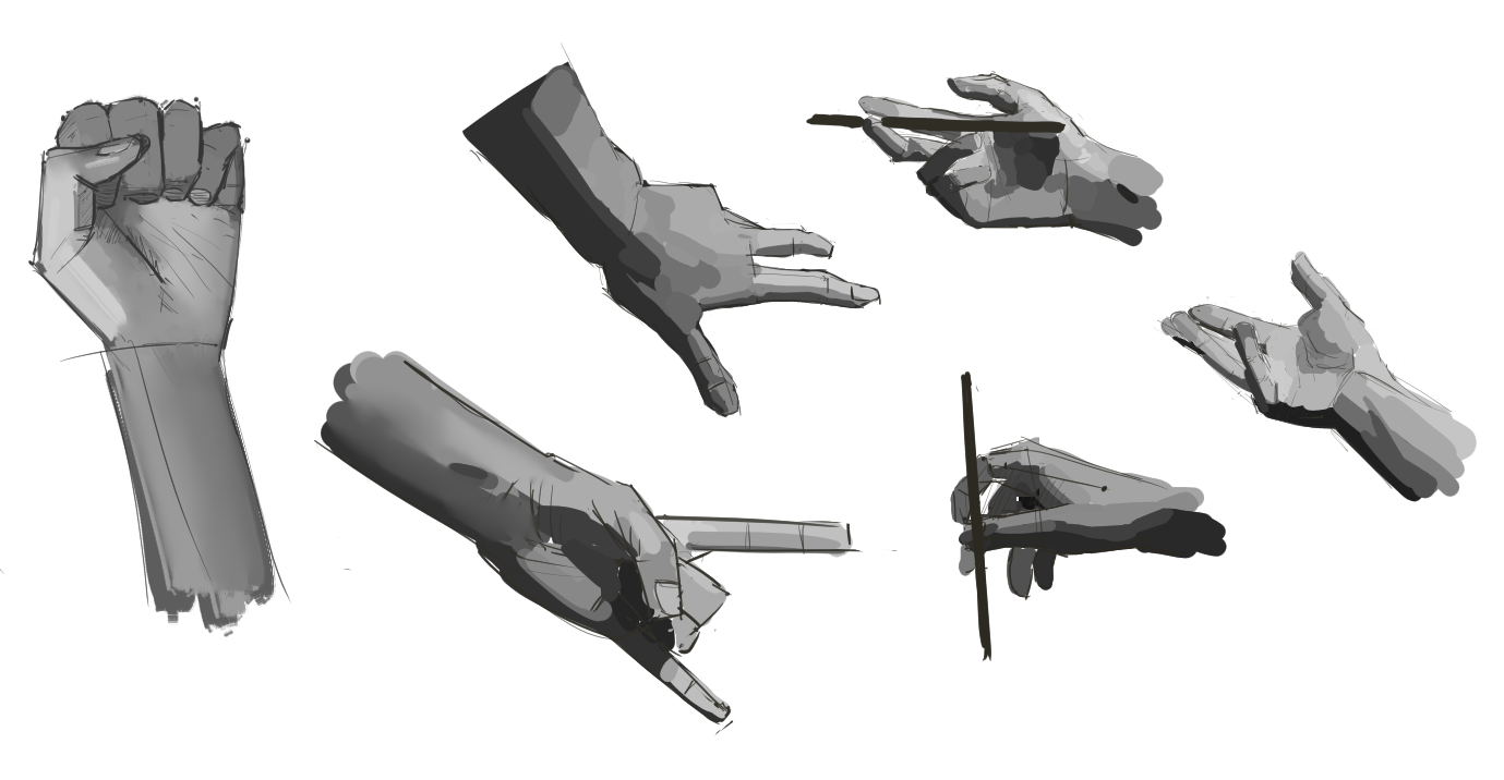 Sketches of hands