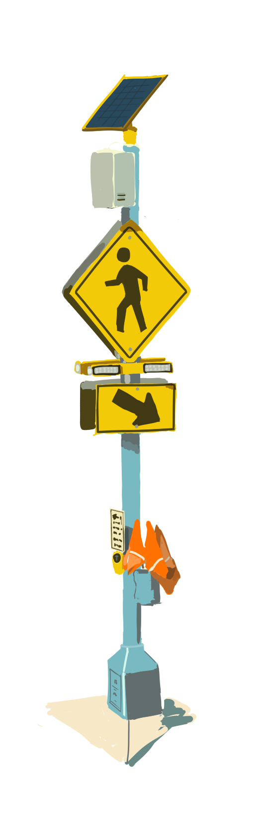 Pedestrian crossing sign